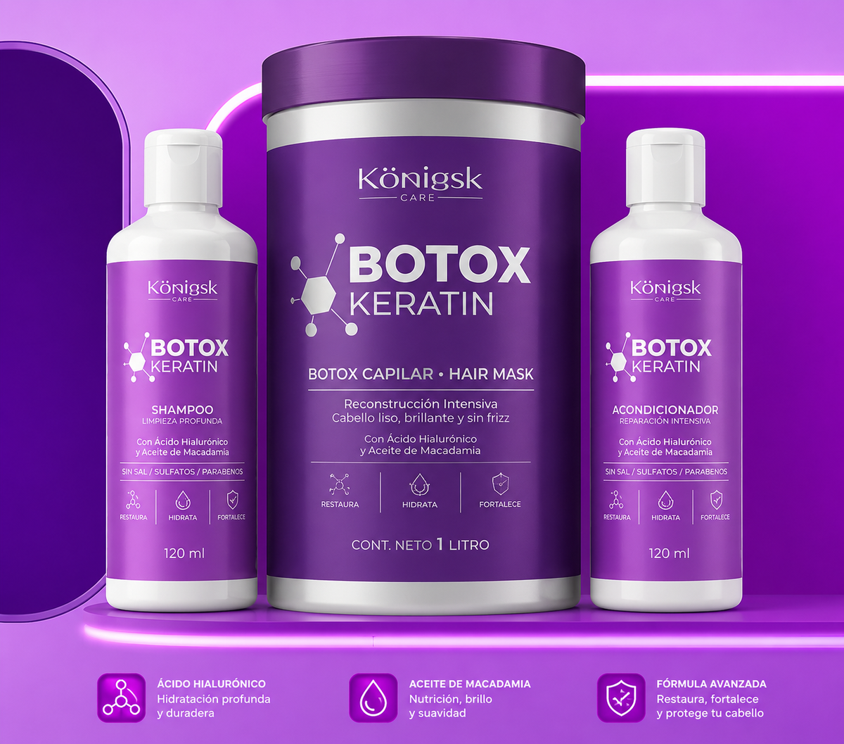 Kit Tratamiento Capilar Botox Keratin Königsk Care